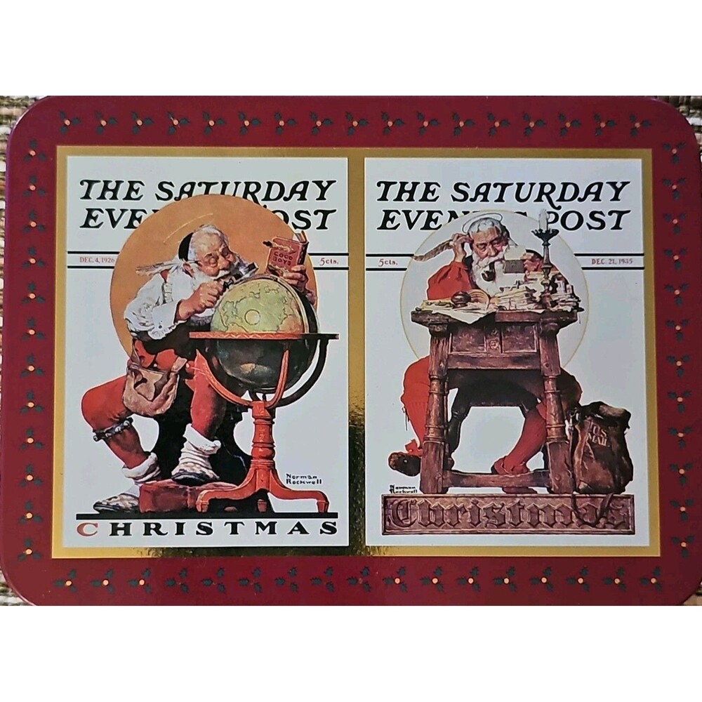 Norman Rockwell Nostalgic Christmas Playing Cards 2-Deck Tin Set 1996